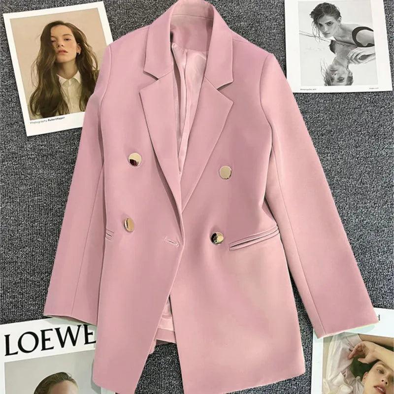 Terno casual de manga comprida Blazer Office Lady Primavera Outono Moda Elega - My Store