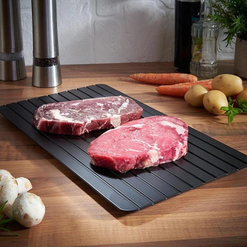 1pcs Aluminum Alloy Fast Defrost Tray Food Meat Fruit Quick Defrosting Plate Board Defrost Tray Thaw Master Kitchen Gadgets2023 - Well Express