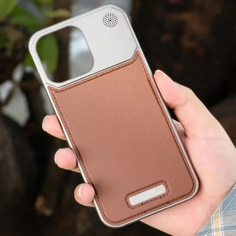 Luxury Leather Metal Phone Case For iPhone 13 14 15 Pro Max Magnetic Aluminum Heat Dissipation Aromatherapy Fragrance Cover - Well Express